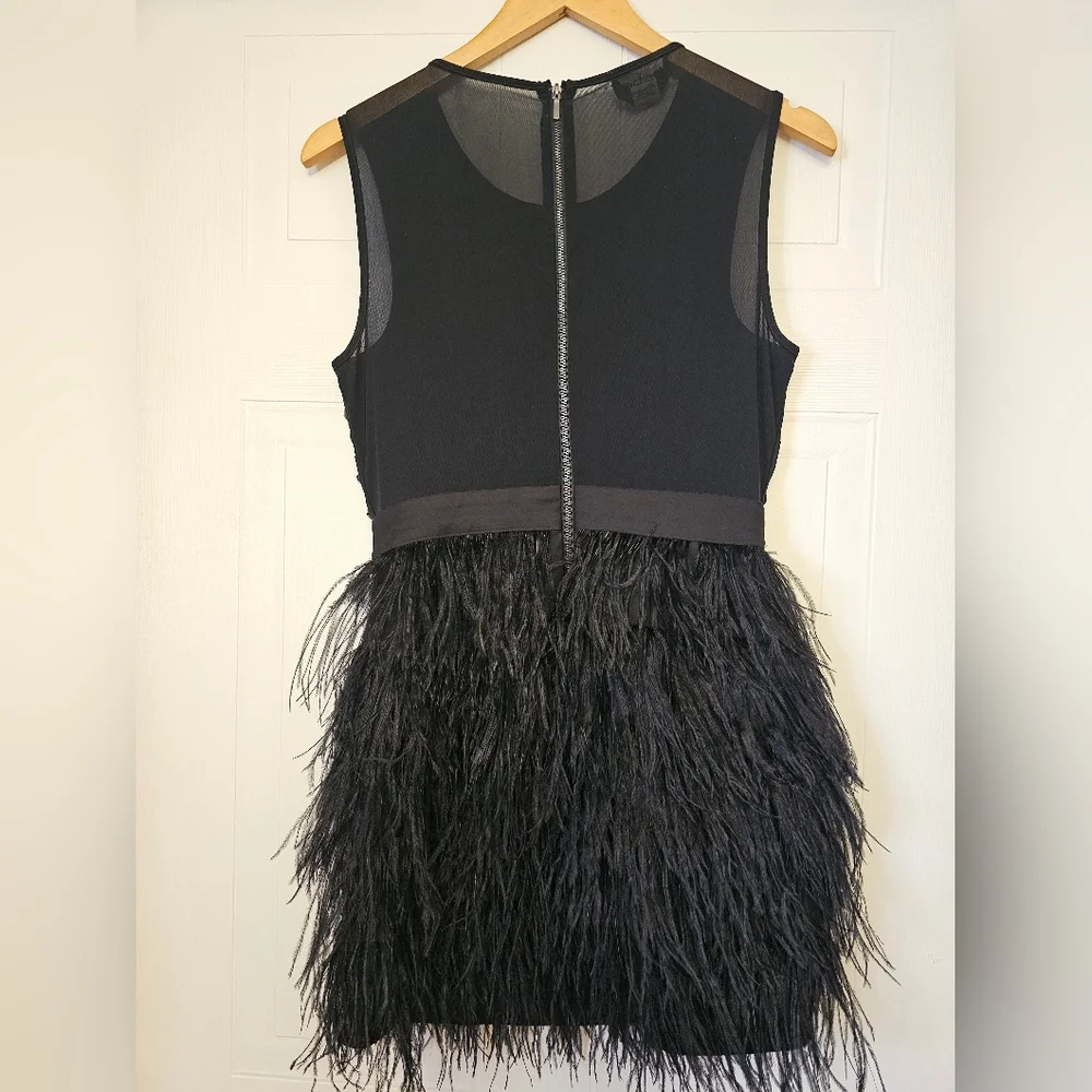 BEBE Rhinestone Feather Dress - Picture 7 of 8